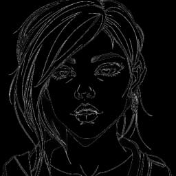 Um desenho de uma linha de F1NN5TER, representando sua persona e-girl "Rose", com maquiagem marcante, cabelo vibrante e uma postura confiante em um fundo branco.