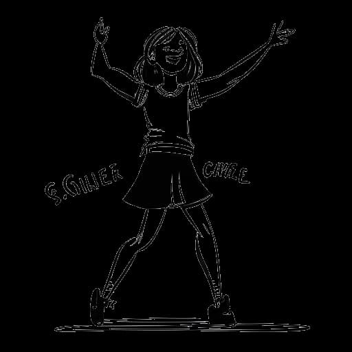 Dessin en ligne d'une jeune fille dansant sur scène représentant le rôle de Bella Thorne en tant que CeCe Jones dans 'Shake It Up' de Disney