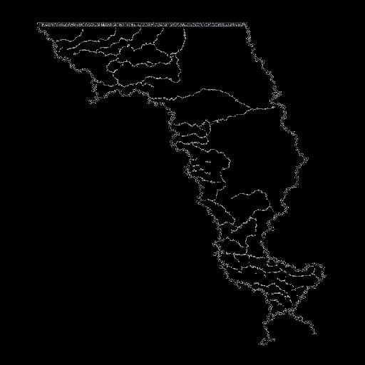 Desenho em arte linear de um mapa da Flórida, EUA, representando o local de residência de Jynxzi.