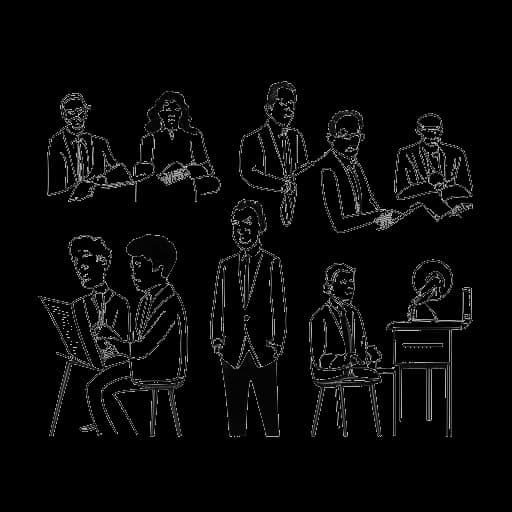 Strichzeichnung einer Person, die Markus Söder darstellt, die in verschiedenen politischen Positionen wie Generalsekretär der CSU und Minister für Finanzen, Landesentwicklung und Heimat arbeitet