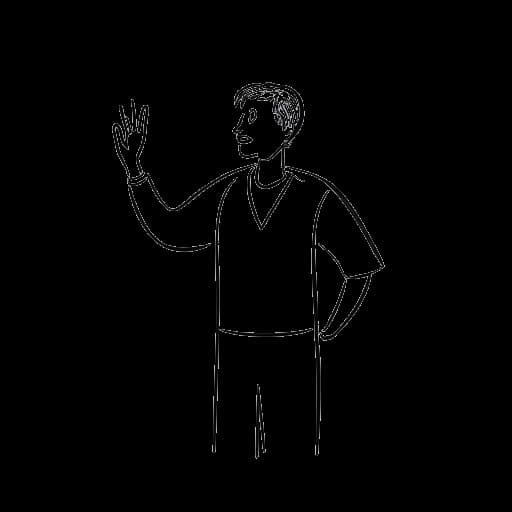 Strichzeichnung einer Person, die Markus Söder darstellt, die sich für traditionelle Werte einsetzt und von Einwanderern, die dauerhaft in Deutschland leben möchten, ein Bekenntnis zu lokalen Werten fordert