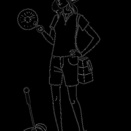 Line art of a woman representing Grace Charis in golf attire, with a golf club in hand. Surrounding her are icons for social media, garments indicative of fashion merchandise, and a camera, reflecting her multiple income streams.