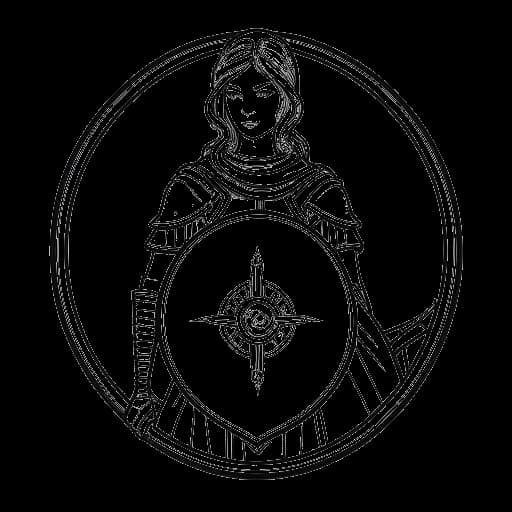 Strichzeichnung einer Frau, die ein Schild hält und Sadie Mckenna darstellt