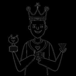 Dibujo en arte lineal de un hombre, representando a Ludwig Ahgren, coronado con un controlador, una pieza de ajedrez y un corazón simbolizando la caridad, con un botón de reproducción de YouTube destacando su transición de plataforma.