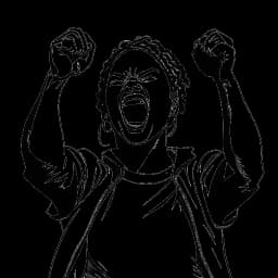 Dessin en noir et blanc de Zherka engagé dans une dispute animée avec d'autres influenceurs populaires à Miami. Il fait des gestes passionnés avec les poings levés et des expressions intenses. Le tout représenté sur un fond blanc.