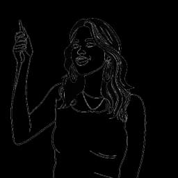 Dibujo de arte lineal de una mujer que representa a Maren Morris, usando su plataforma para abogar y mostrar apoyo a la comunidad LGBTQ+. La imagen en blanco y negro refleja su activismo y vida personal.