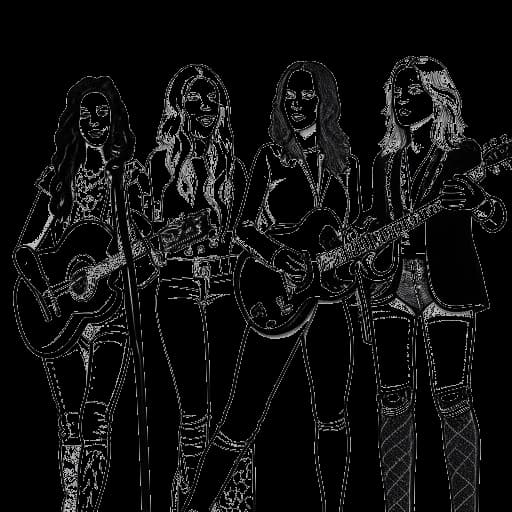 Lijntekening van Maren Morris die zich aansluit bij The Highwomen.