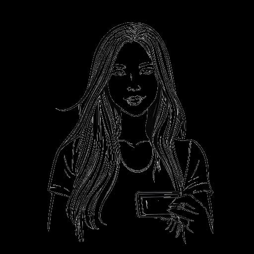 Dessin en ligne d'une fille, représentant Gabriela Bee, tenant un permis de conduire