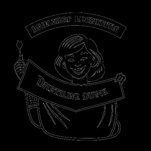 Desenho em arte linear de Becky Lynch segurando um diploma em atuação pelo Instituto de Tecnologia de Dublin
