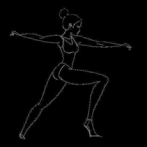 Dibujo de línea de una joven gimnasta representando a Olivia Dunne, sosteniendo una libreta de dibujo y un lápiz.