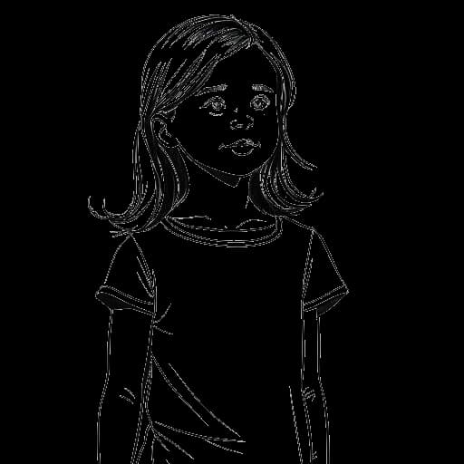 Dessin en ligne d'une jeune fille, représentant Miki Rai, posant comme modèle et jouant dans des publicités