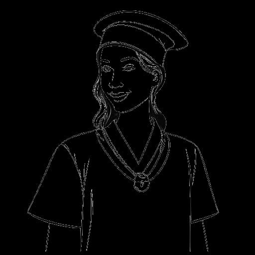 Dessin en ligne d'une femme, représentant Miki Rai, diplômée de l'École d'Infirmières de l'UCLA