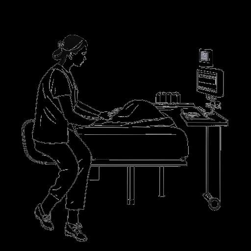 Dessin en ligne d'une infirmière, représentant Miki Rai, travaillant dans une unité de soins intensifs pédiatriques