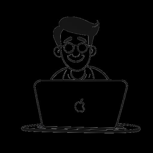 Disegno in stile line art di Cody Ko, sviluppando l'app I'd Cap That