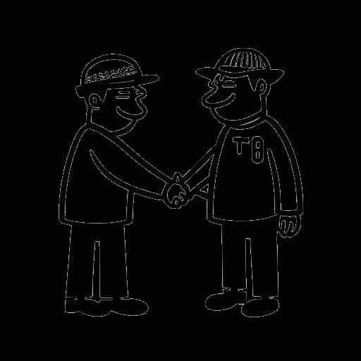 Disegno in stile line art di Cody Ko e Noel Miller, fondatori di Tiny Meat Gang Studios