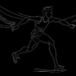 Dessin en ligne d'un homme, représentant Felix Baumgartner, participant à une course, mettant en valeur son plaidoyer en faveur de la fondation de recherche sur la moelle épinière Wings For Life.