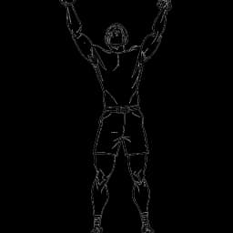 Disegno in bianco e nero di un atleta trionfante, che rappresenta Travis Kelce, sollevando un pallone da football in alto, indicativo di vittoria. Un podio del draft è sottilmente presente sullo sfondo, il tutto su uno sfondo bianco