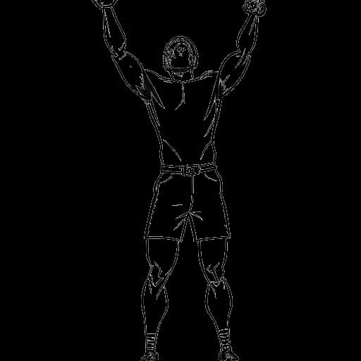 Disegno in bianco e nero di un atleta trionfante, che rappresenta Travis Kelce, sollevando un pallone da football in alto, indicativo di vittoria. Un podio del draft è sottilmente presente sullo sfondo, il tutto su uno sfondo bianco