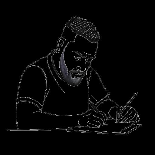 Lijntekening van een man, die Travis Kelce voorstelt, die een contract ondertekent.