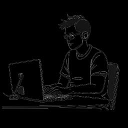 Lijnart van een man, Kai Cenat voorstellend, gezeten voor een computerscherm met het Twitch-logo, met een Streamy Award vasthoudend, alles tegen een witte achtergrond.