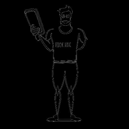 Line art drawing of a man, representing David Laid, holding an eBook titled 'Body Transformation' with the text '9 weeks'