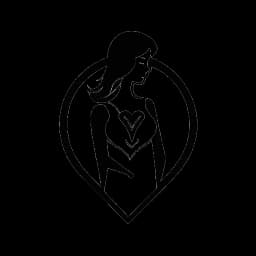 Line art drawing of a woman, representing Georgia Hassarati, standing between the logos of 'Too Hot to Handle' and 'Perfect Match', with a faint broken heart in the background.