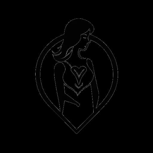 Line art drawing of a woman, representing Georgia Hassarati, standing between the logos of 'Too Hot to Handle' and 'Perfect Match', with a faint broken heart in the background.