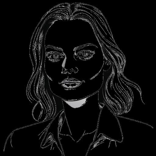 Disegno a linee di una donna, rappresentante Georgia Hassarati, che mostra movenze simili a quelle di Margot Robbie.