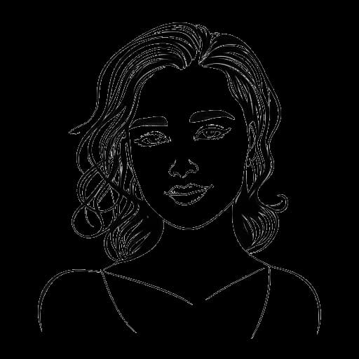 Disegno a linee di una donna, rappresentante Georgia Hassarati, incarnante l'amore per sé stessa e la preferenza per relazioni non impegnative.
