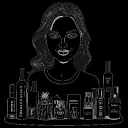 Line drawing of a woman, representing Kylie Jenner, holding a trophy and surrounded by skincare products like cleansers, moisturizers, and face masks, symbolizing her Forbes' Celebrity 100 recognition and Kylie Skin's success, against a white background.