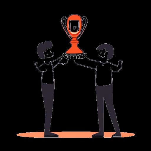 Strichzeichnung eines Mannes, der Inscope21 (Nico Lazaridis) darstellt, der einen Pokal hält, der mit '1M' und '2M' markiert ist. Er schüttelt einem Freund die Hand, umgeben von mehreren YouTube-Play-Buttons, alles auf einem weißen Hintergrund.