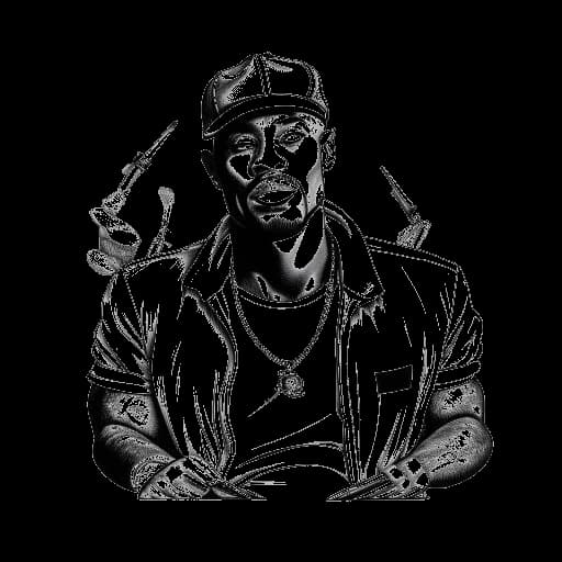 Dessin en ligne d'un homme, représentant Michael Jordan, entouré de cigares