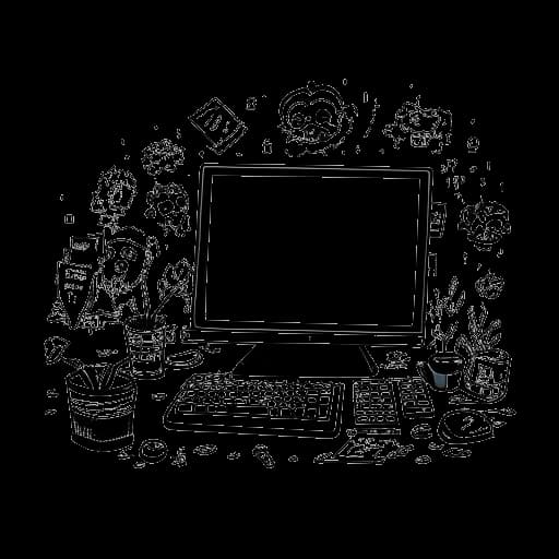 Strichzeichnung eines Computerbildschirms mit den Worten 'RIP Dillon Der Hacker', umgeben von virtuellen Tränen und Tributen.