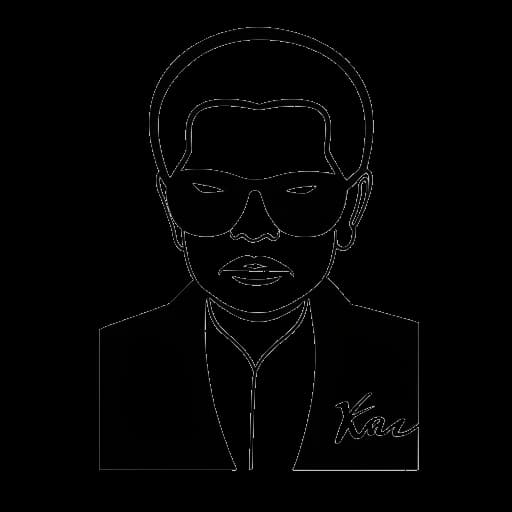 Dessin en ligne d'un logo Lagerfeld, un hommage à l'héritage durable de Karl Lagerfeld, sur un fond blanc.
