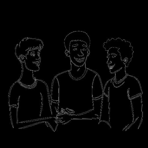 Desenho em arte linear de um jovem representando Karl Lagerfeld, falando fluentemente em inglês, alemão e francês.