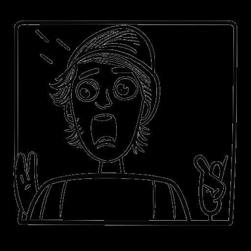 Disegno in bianco e nero di una miniatura di un video su YouTube rappresentante il contenuto noto per il clickbait di N3on.
