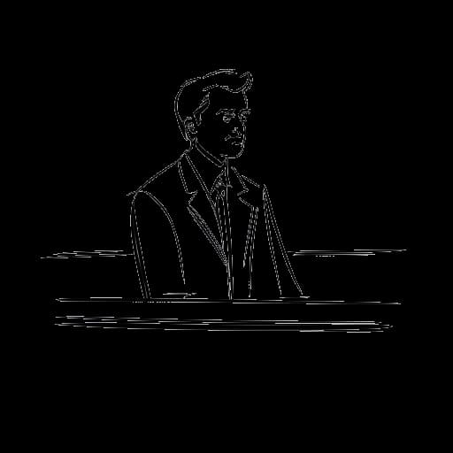 Line art drawing of Drake, in court, representing his legal disputes with Chris Brown and Meek Mill over song credits and ghostwriting allegations