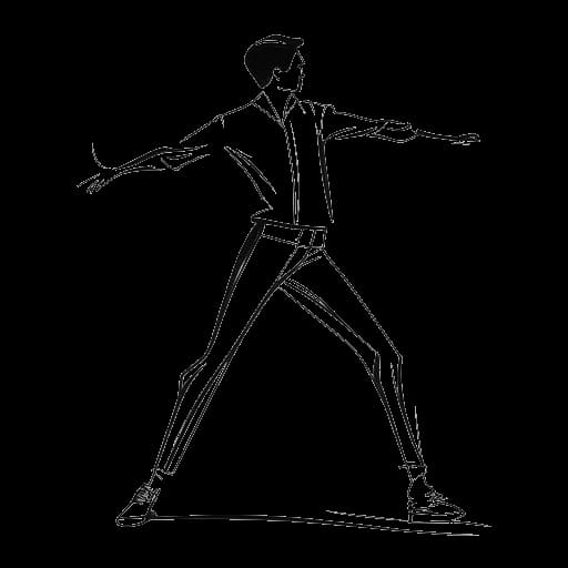 Line art drawing of Drake, dancing, representing his song 'One Dance' becoming one of the most streamed songs globally