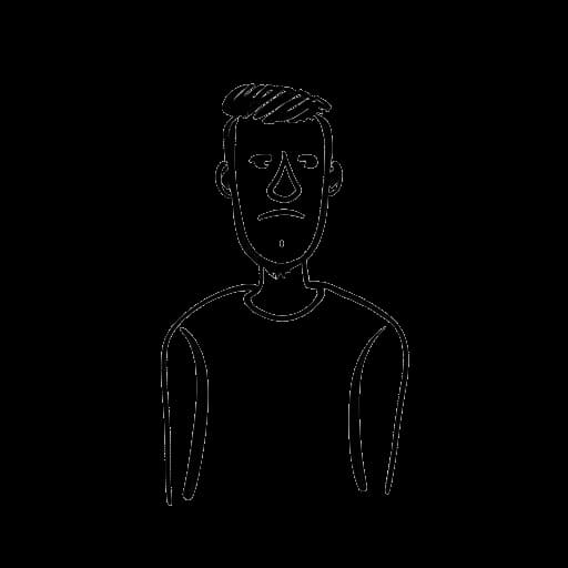 Line art drawing of Drake, saying 'YOLO', representing his popularization of the term