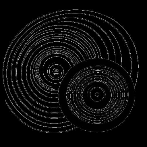 Disegno a linee di dischi in vinile, che rappresentano gli album postumi di XXXTentacion 'Skins' e 'Bad Vibes Forever', con onde sonore a simboleggiare la loro presenza duratura nel mondo della musica.