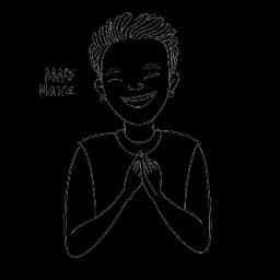 Strichzeichnung von Manny Marc, die Dankbarkeit und ein Engagement für Selbstfürsorge zeigt.