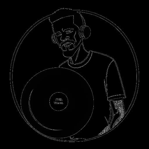 Strichzeichnung eines Mannes, der Manny Marc repräsentiert, der das Musikgenre 'Atzen Musik' kreiert.