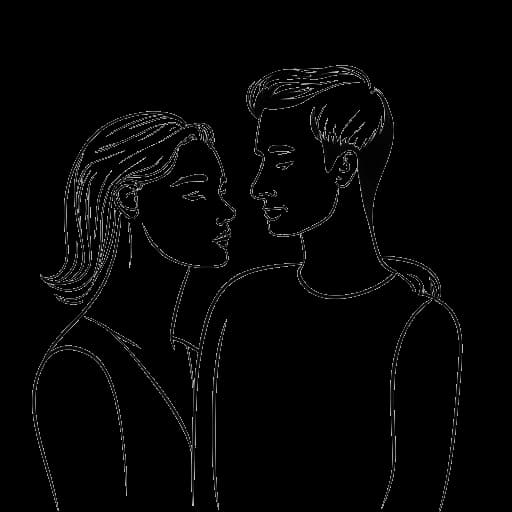 Desenho de arte linear de um homem representando Sneako, em um relacionamento aberto com Lily Fofana