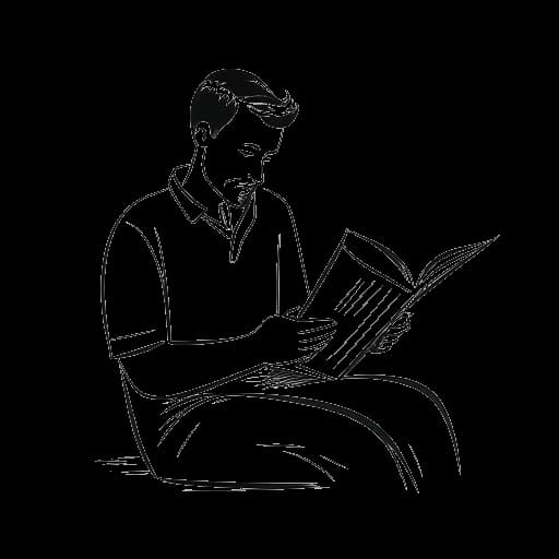 Desenho de arte em linha de um homem, representando Mike Majlak, co-autor de um livro sobre vício e recuperação