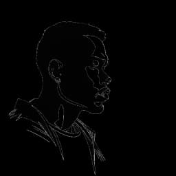 Line art drawing of a man, representing Chris Brown, surrounded by shadows, reflecting on his actions. A bright spotlight shines on him, symbolizing personal growth and self-reflection. The image is in black and white against a white backdrop.