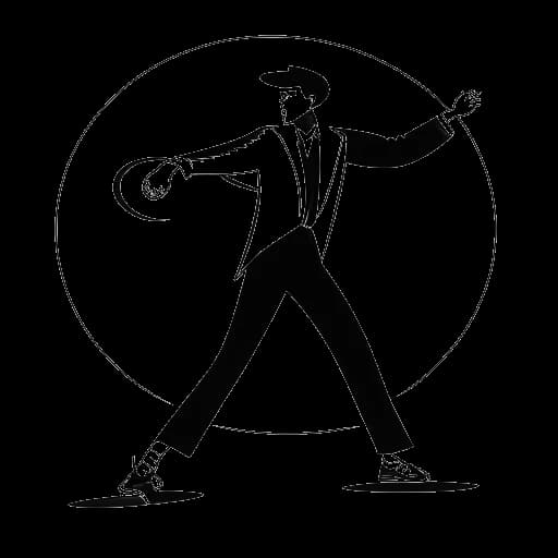 Lijnart-tekening van Chris Brown die danst en een plaat vasthoudt dat zijn verkoop van meer dan 217 miljoen platen wereldwijd vertegenwoordigt