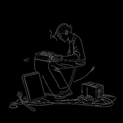 Line art representation of a man, signifying Capital Bra, showcasing his determination and grit in making his mark in the music industry by establishing his labels and overcoming challenges, against a white background.