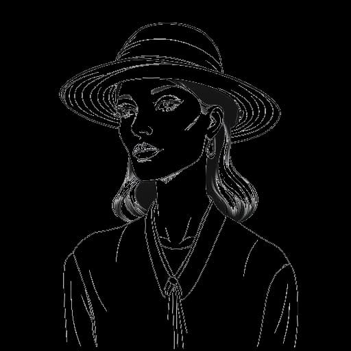 Dibujo de arte lineal de una mujer, que representa a Gabbriette, aclamada como una 'it girl' y pionera de la tendencia 'Succubus Chic' en 2023