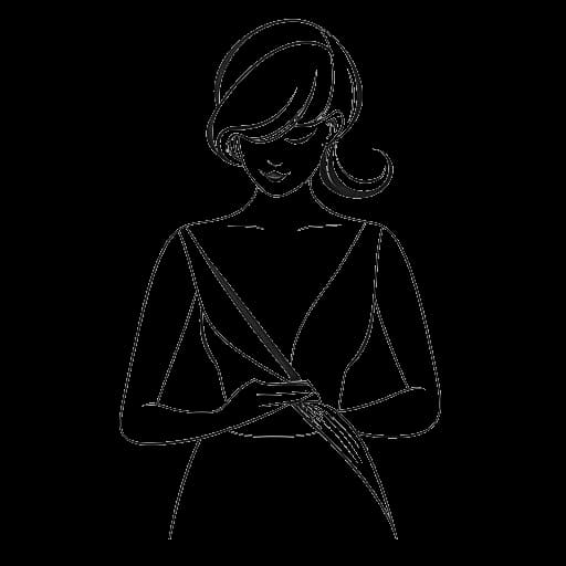 Lijntekening van een vrouw, representatief voor Leonie Hanne, met een lint, symbool voor AIDS awareness