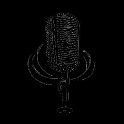 Dessin en traits d'un microphone, représentant le succès musical de Bhad Bhabie, entouré de notes de musique sur fond blanc